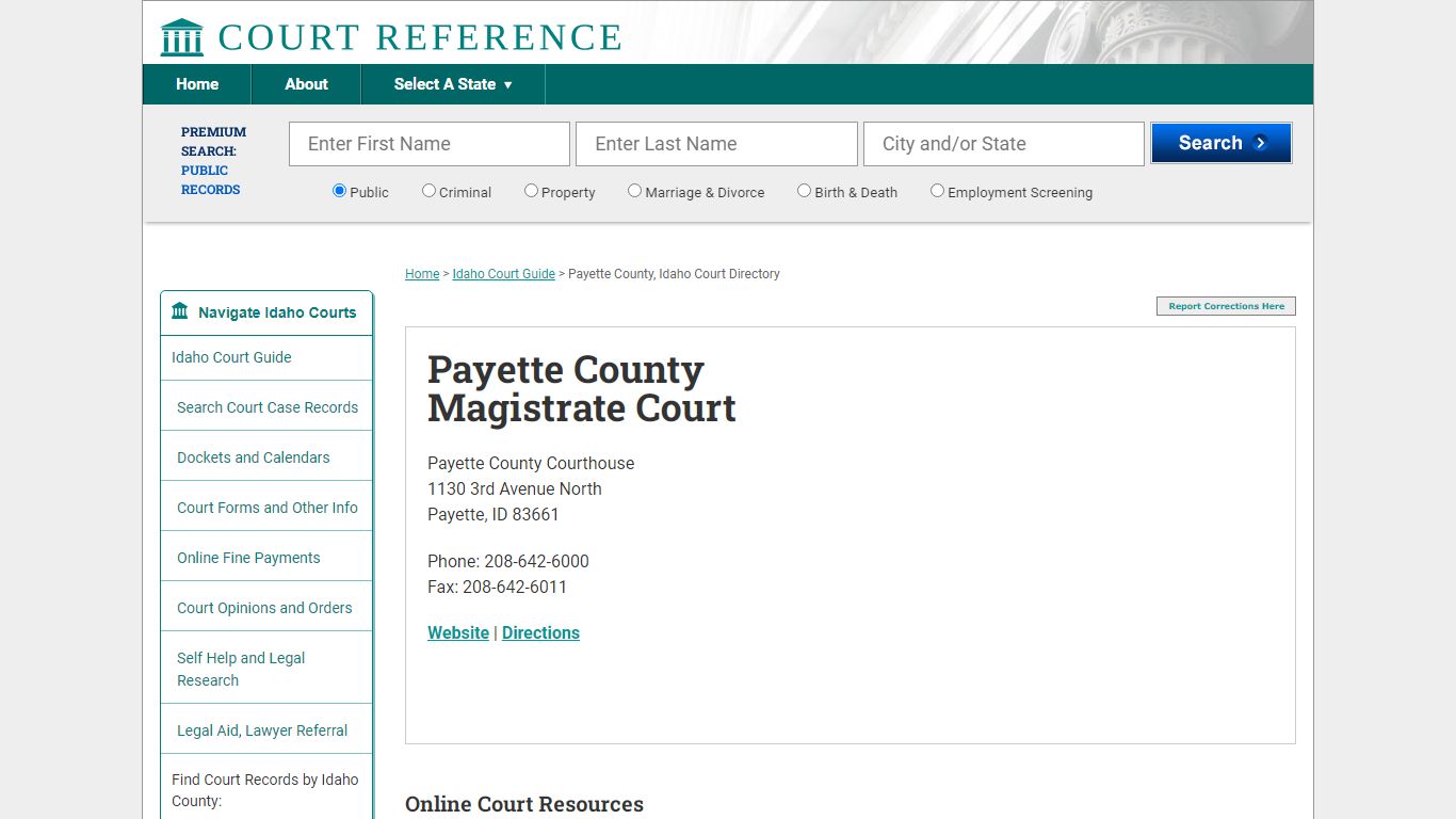 Payette County Magistrate Court