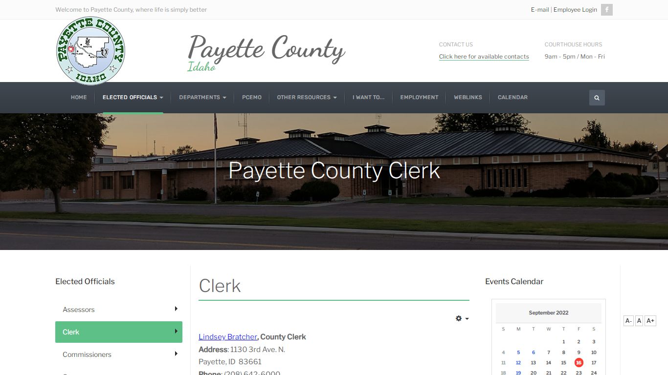 Clerk - Payette County, Idaho